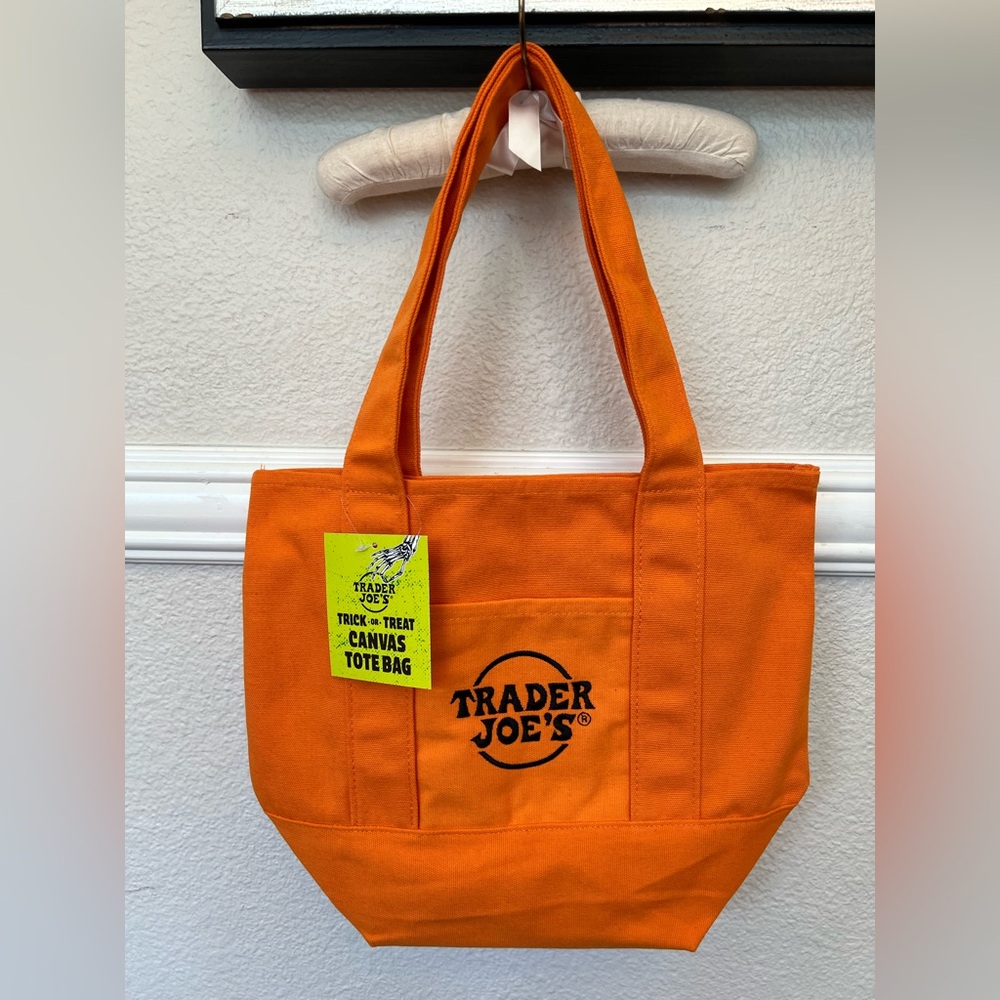 New Limited EditionTrader Joe’s Orange Mini Canvas Tote Bag - Halloween
